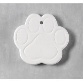 Ceramic Bisque Paw Print Ornament Ceramic Bisque Paw Print Ornament